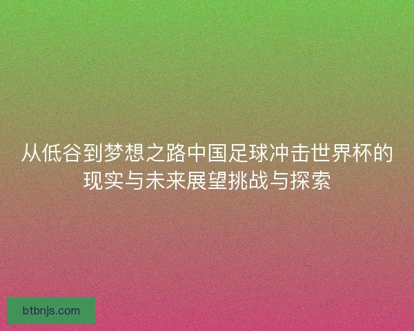 从低谷到梦想之路中国足球冲击世界杯的现实与未来展望挑战与探索 从低谷到梦想之路中国足球冲击世界杯的现实与未来展望挑战与探索